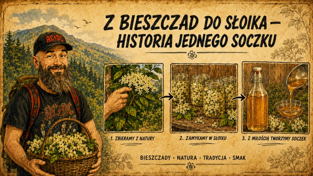 Soczek (syrop) z czarnego bzu — moja niedziela w bieszczadzkim lesie, AC/DC i 7 litrów złota w słoiku