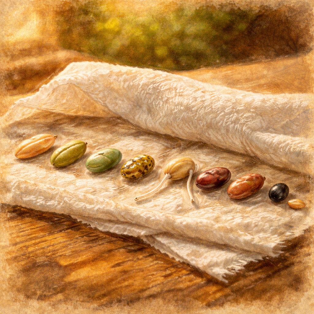 Test żywotności nasion na ręczniku papierowym