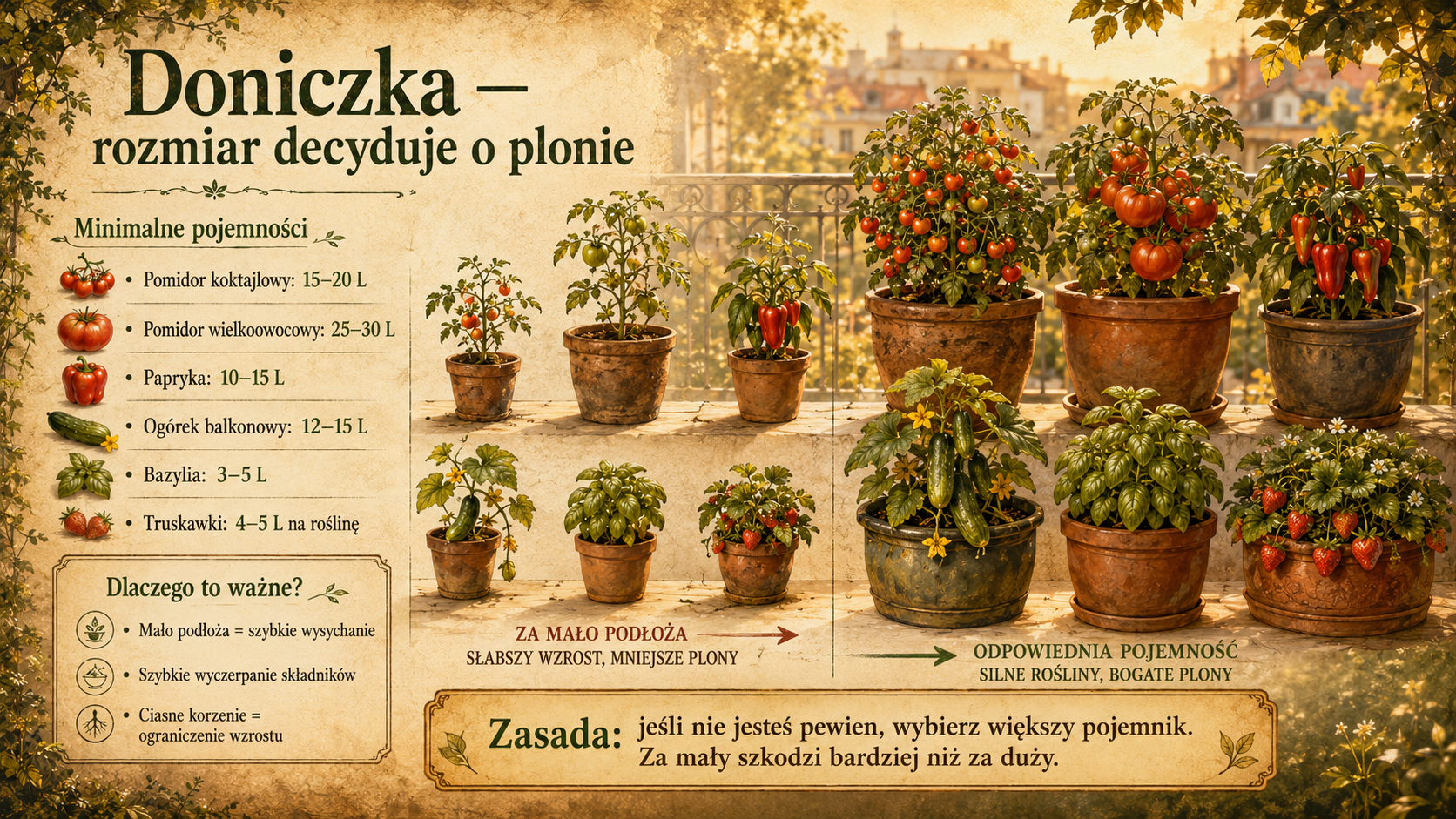 Doniczki i pojemniki — rozmiar ma znaczenie