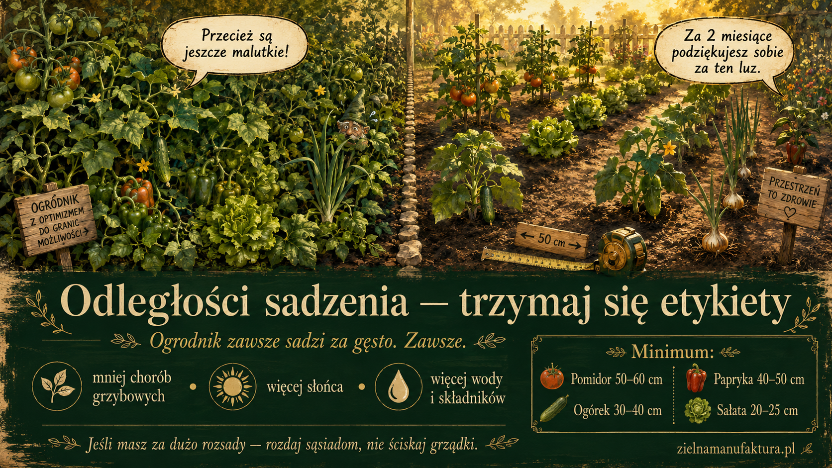 Odległości sadzenia — dlaczego za gęsto niszczy plony